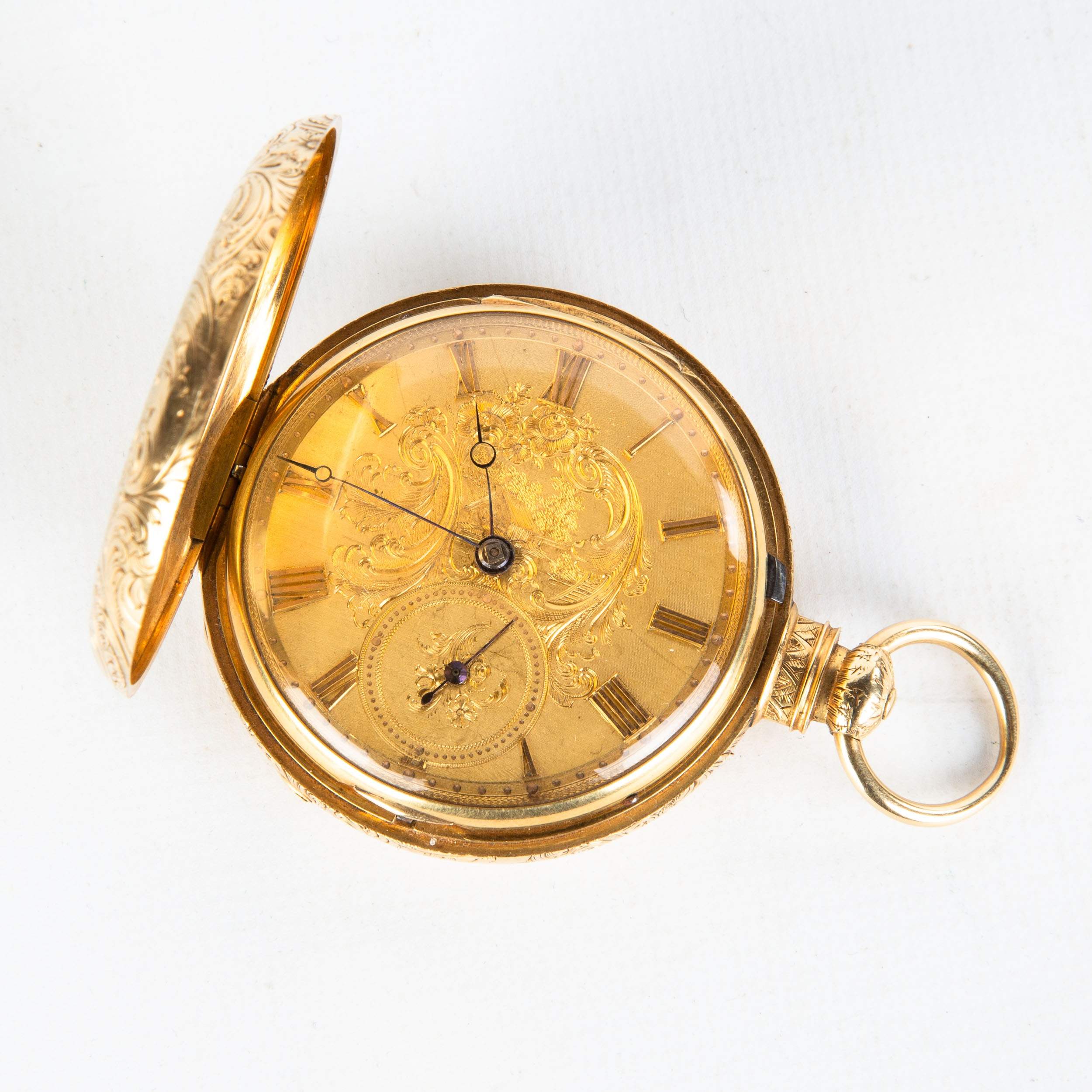 18K Gold Hunter Case Pocket Watch | Cottone Auctions
