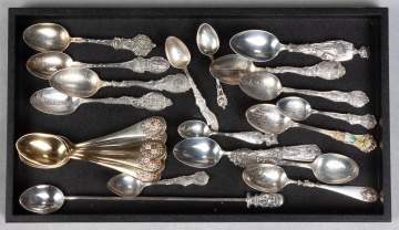 Group of Sterling Silver Souvenir Spoons, etc.