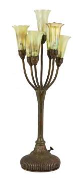 Tiffany Studios, NY Up Seven Light Lily Table Lamp