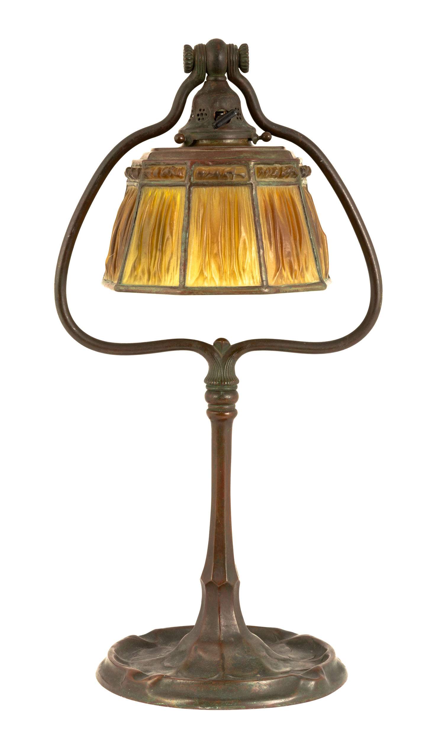 Tiffany Studios, NY Bronze Harp Desk Lamp Cottone Auctions