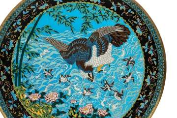 Monumental Japanese Meiji Period Cloisonné Charger