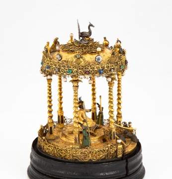 Indian Gilt Mughal Sultan on Throne