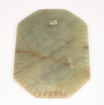 Mughal Jade Tray with Enamel and Gold Flowers