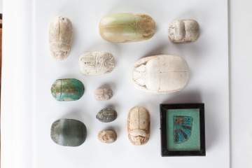Group of 11 Egyptian Scarabs & Faience Piece