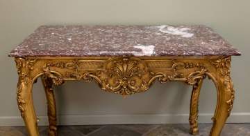 Italian Marble Top Consol Table