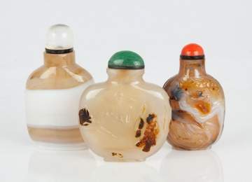 Group of Chinese Agate Snuff Bottles