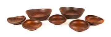 Finn Juhl and Kay Bojesen, Seven Teak Bowls