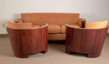 Art Deco Style Sofa and Club Chairs