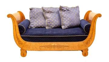 Fine Biedermeier Inlaid Birdseye Maple Daybed