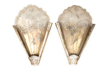 Marius-Ernest Sabino,Pair of Art Deco Wall Sconces