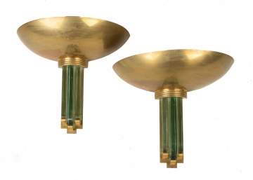 Jean Perzel, Pair of Demilune Sconces