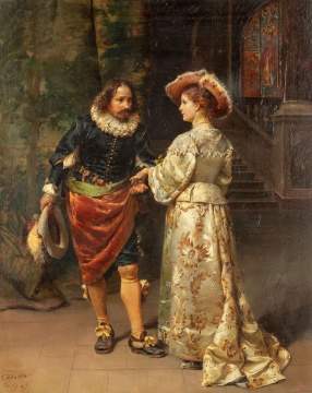 Cesare Auguste Detti (Italian, 1847-1914) Courting Scene