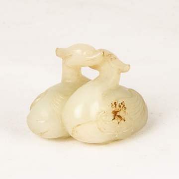 Chinese Carved Jade Ducks