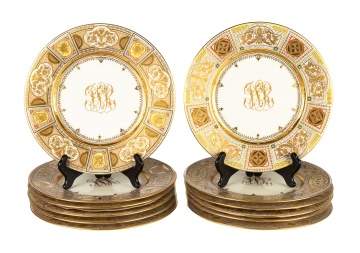 Fine Set of 12 KPM/Dresden Dinner Plates