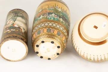 Three Signed Satsuma Vases