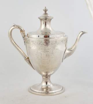 Hand Chased English Silver Coffee Pot