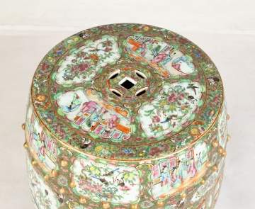 Chinese Rose Medallion Garden Seat