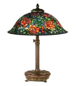 A Fine and Rare Tiffany Studios, NY Rose Table Lamp