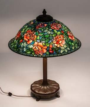 A Fine and Rare Tiffany Studios, NY Rose Table Lamp