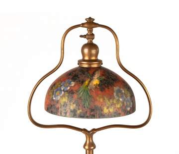 Handel Reverse Painted Bird Lamp