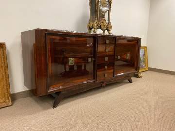 Art Deco Rosewood, Marble and Bronze Sideboard