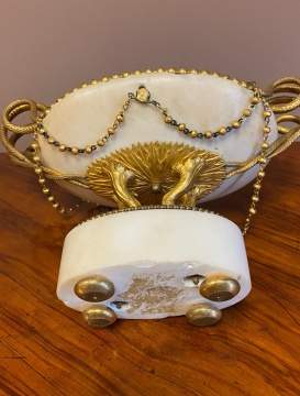 French Louis XVI Marble and Gilt Bronze Cassoulets