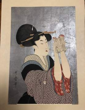 Kiagawa Utamaro, "Fumi-yomi" Reading a Letter