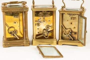 Three French Carriage Clocks