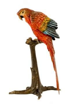 Austrian Cold-Painted Bronze Parrot