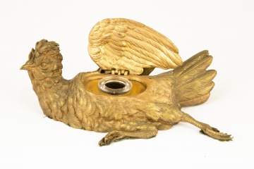Bronze Bird Inkwell