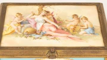 Porcelain and Gilt Brass Jewelry Box