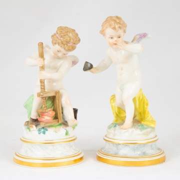 Pair Meissen Puttis