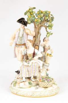 Meissen Figural Group with Fruit Tree