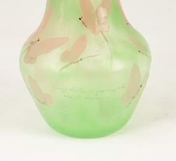 French Cameo Vase with Butterflies