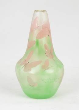 French Cameo Vase with Butterflies