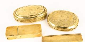 2 Early Dutch Tobacco Boxes, Match Safe, Nutmeg  Grater