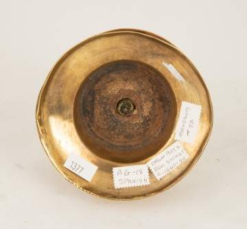 Spanish Brass Drum Base Candlestick