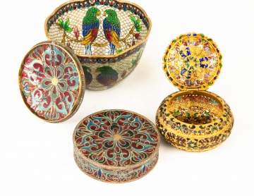 Three plique-a-jour Pieces