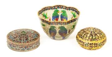 Three plique-a-jour Pieces