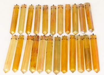 Set of 23 Tiffany Favrile Glass Prisms