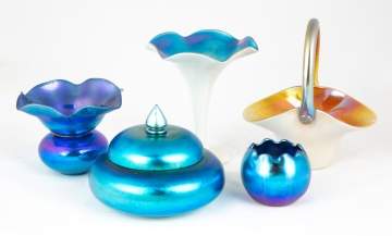 Group Steuben Aurene Art glass