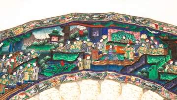 Chinese Finely Painted and Carved Fan