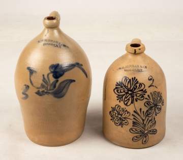 Two W. H. Farrar Geddes, NY Stoneware Jugs