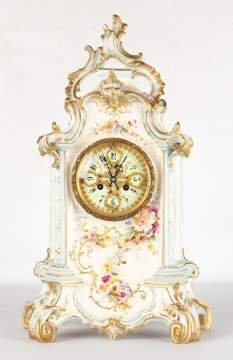 Hand Painted Porcelain Shelf Clock