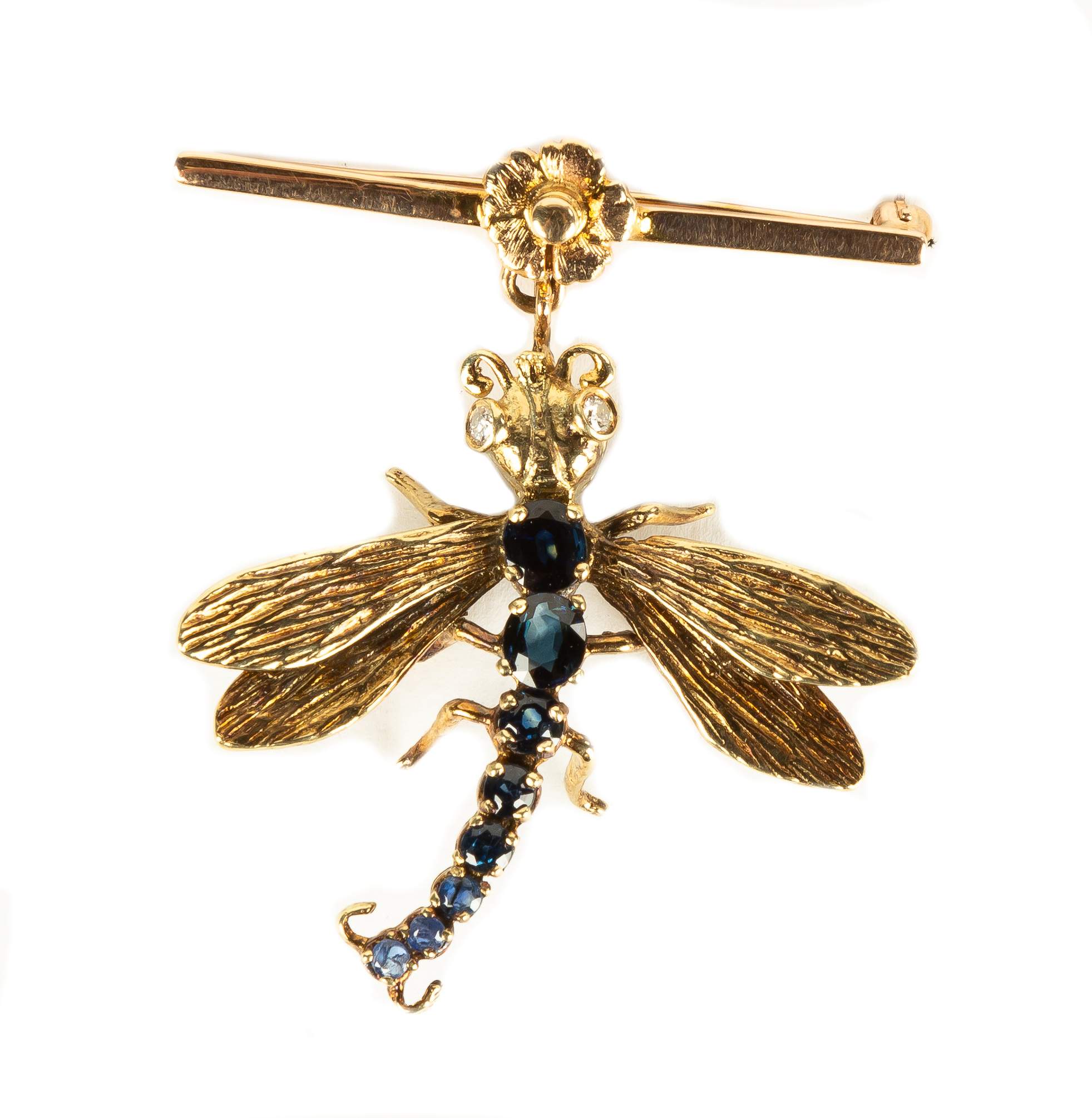 Sapphire, Diamond and Gold Dragonfly Pin Cottone Auctions