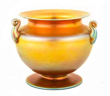 Steuben Aurene Handled Vase