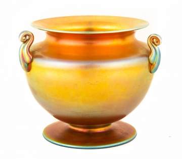 Steuben Aurene Handled Vase