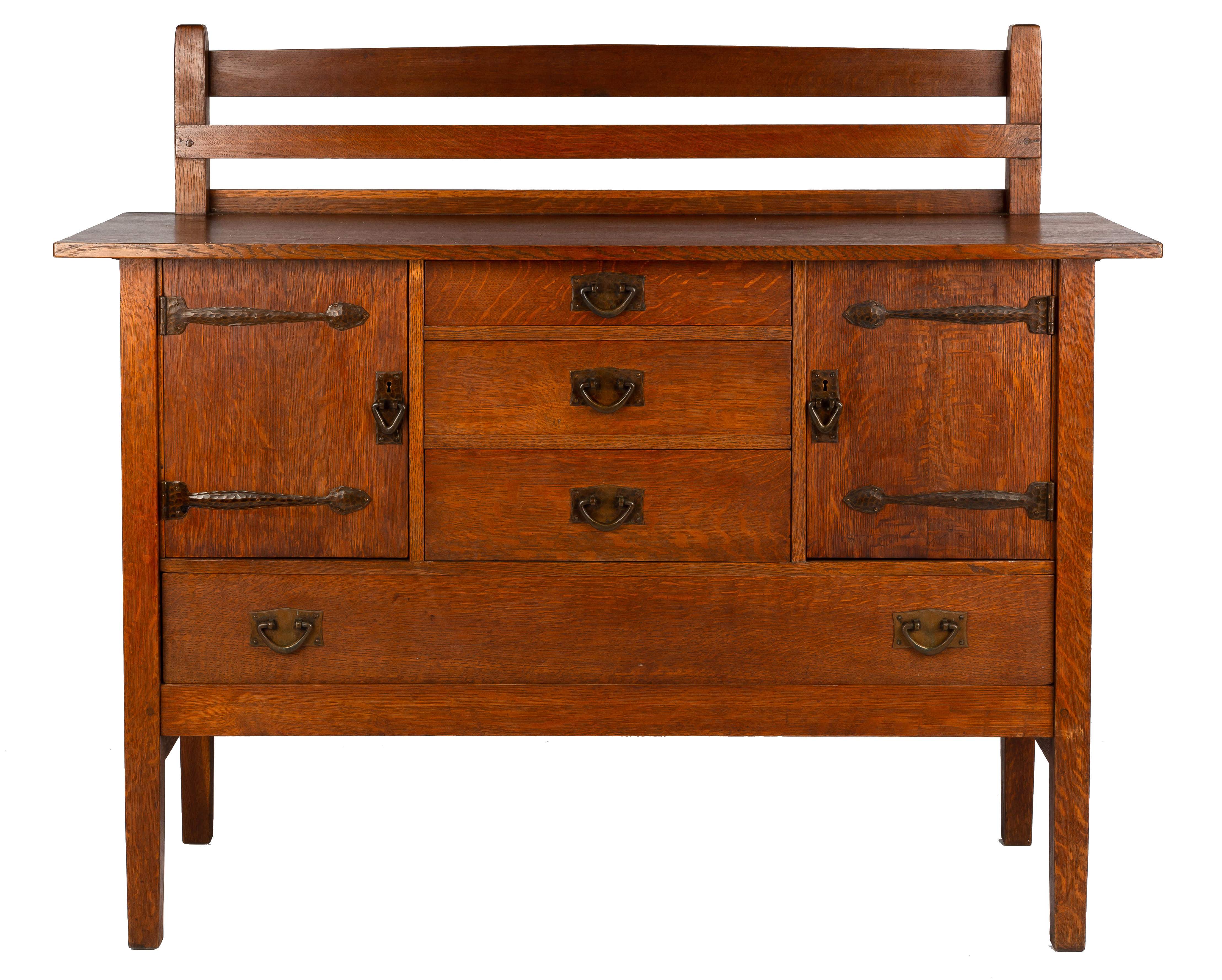 Gustav Stickley Oak Sideboard Cottone Auctions