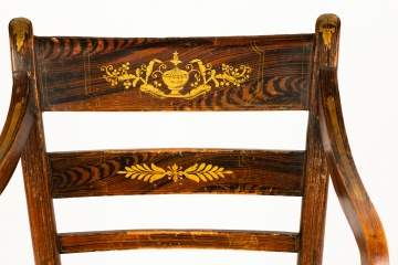 Grain Painted and Stenciled Armchair