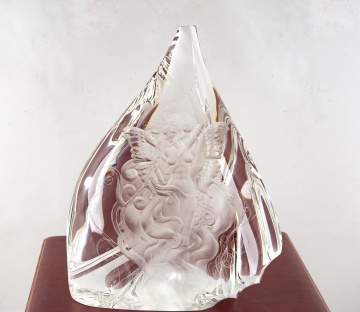  A Steuben Glass Sculpture: Butterfly Girl